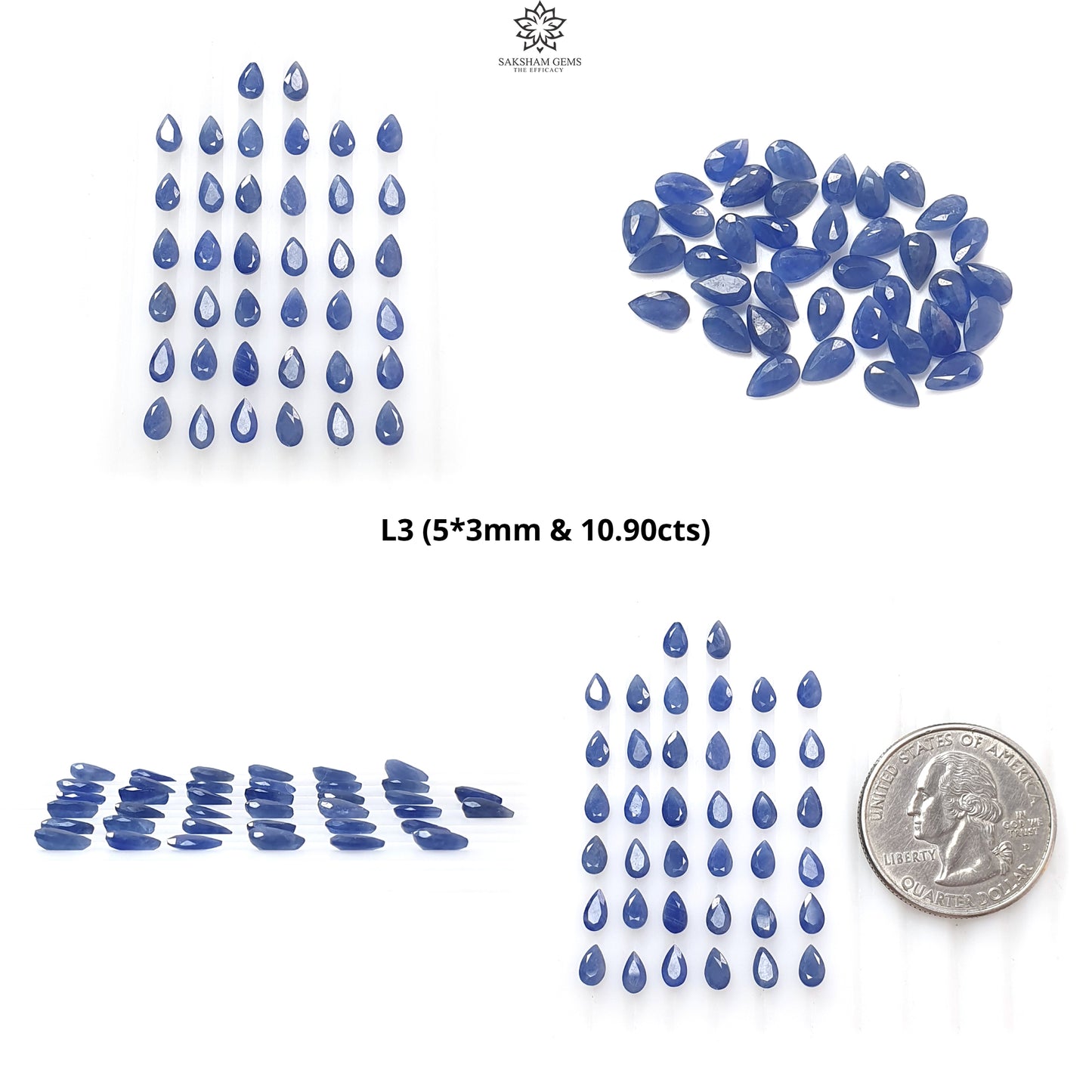Blue Sapphire Gemstone Faceted Cut: Natural Untreated Unheated Sapphire Oval, Pear Shape Lots for Jewelry September Birthstone