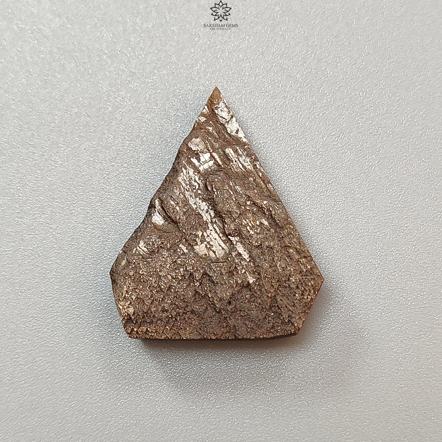 Golden Sapphire Crystal Specimen: 52.40cts Natural Untreated Golden Brown Chocolate Sapphire Gemstone Triangle Shape 32*26.5mm 1pc