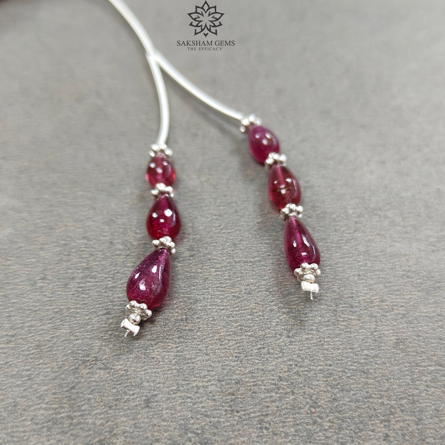 Rubellite Tourmaline Gemstone Loose Beads : 10.00cts Natural Untreated Tourmaline Plain Teardrops Nuggets 7.5mm - 10mm