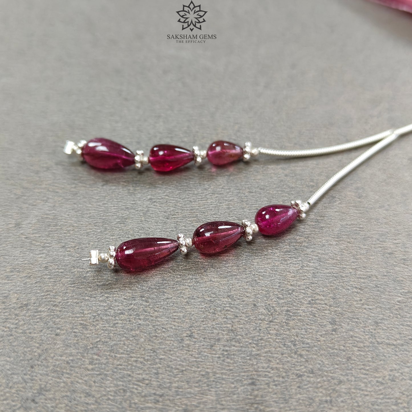Rubellite Tourmaline Gemstone Loose Beads : 10.00cts Natural Untreated Tourmaline Plain Teardrops Nuggets 7.5mm - 10mm