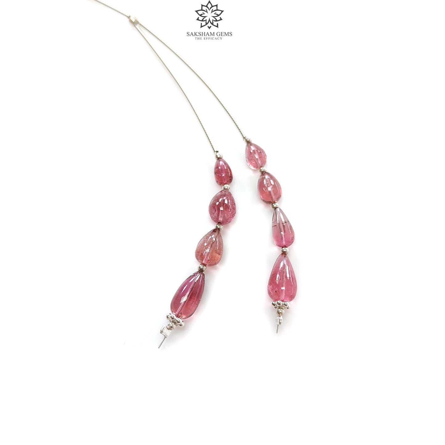 Rubellite Tourmaline Gemstone Loose Beads : 11.20cts Natural Untreated Tourmaline Plain Teardrops Nuggets 5.5mm - 10mm