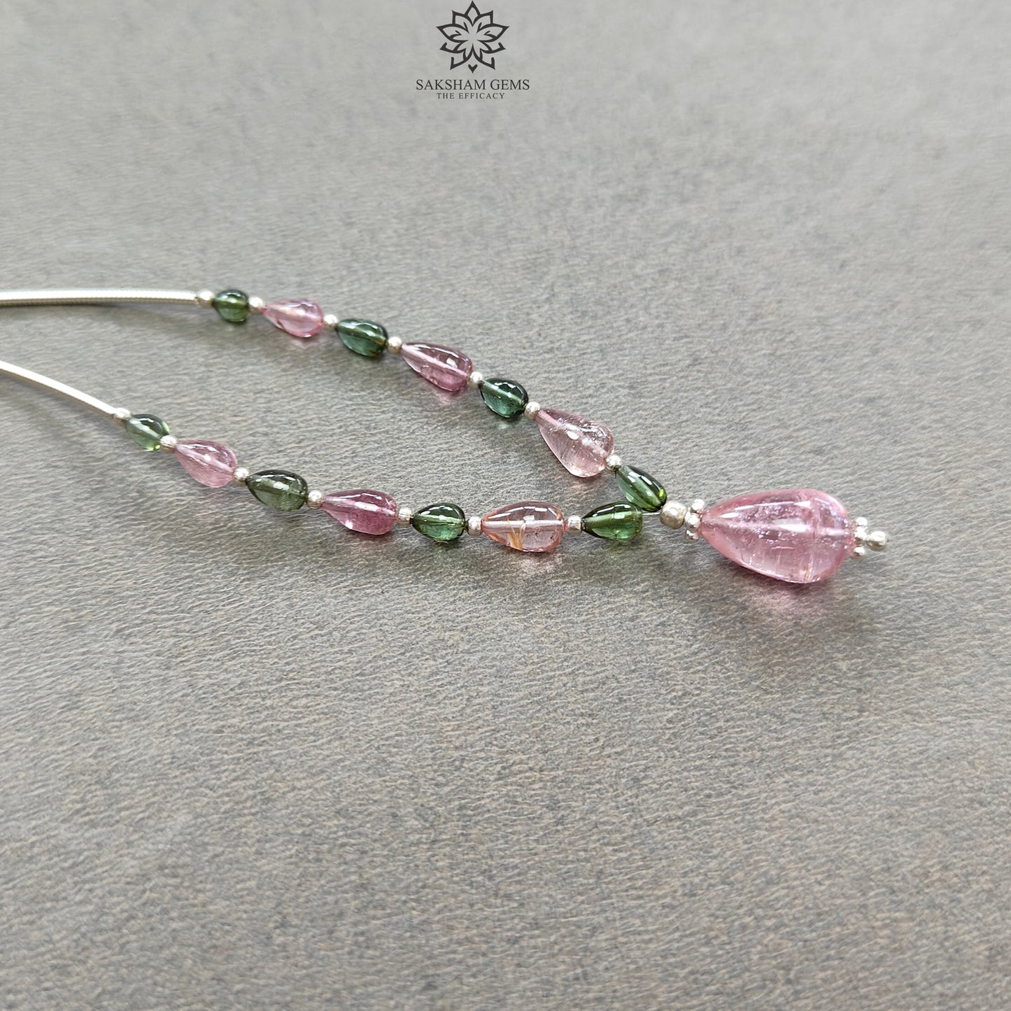 Watermelon Tourmaline Gemstone Loose Beads : 12.70cts Natural Multi Color Tourmaline Plain Teardrops Nuggets 3.5mm - 11.5mm