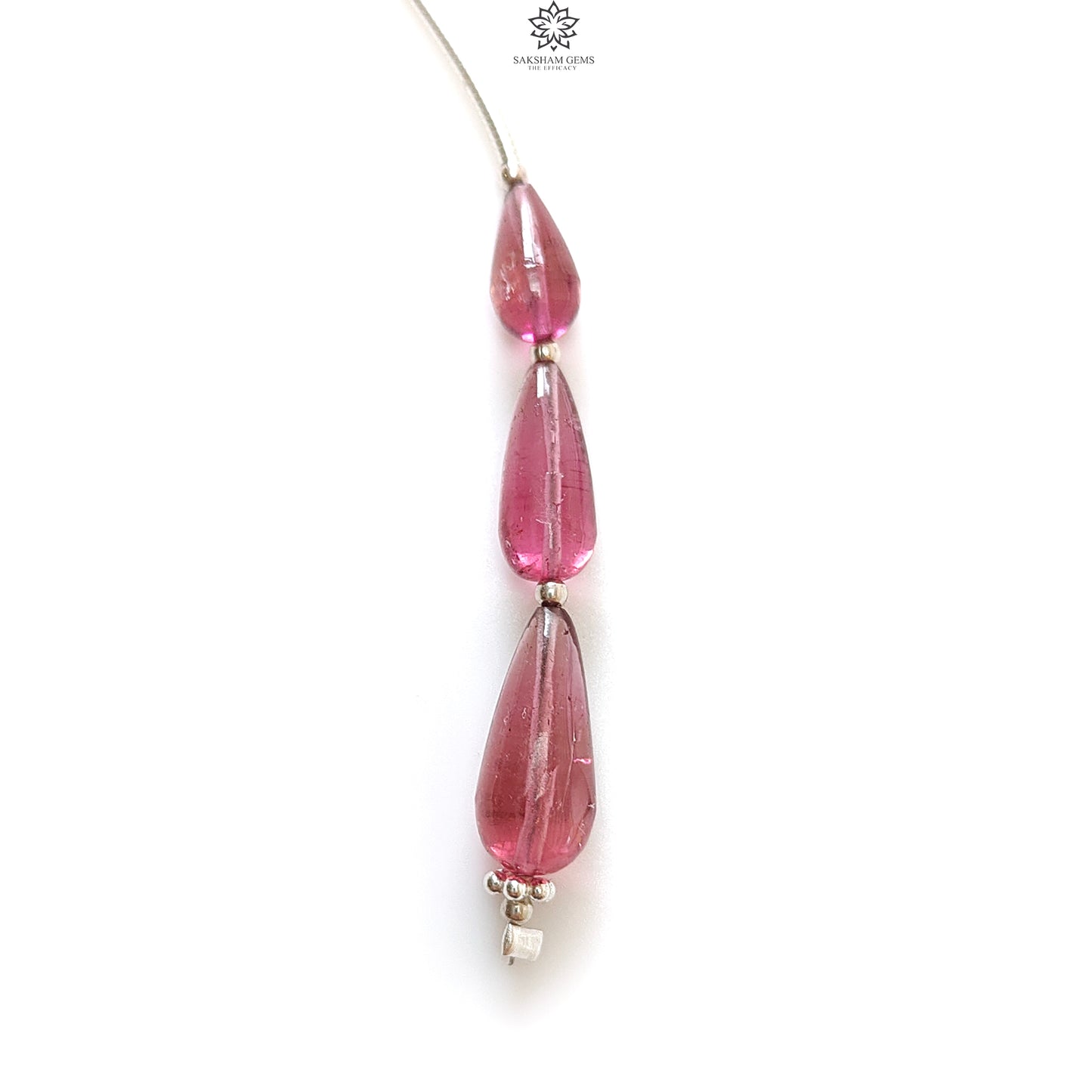 Rubellite Tourmaline Gemstone Loose Beads : 8.20cts Natural Untreated Tourmaline Plain Teardrops Nuggets 8mm - 13mm