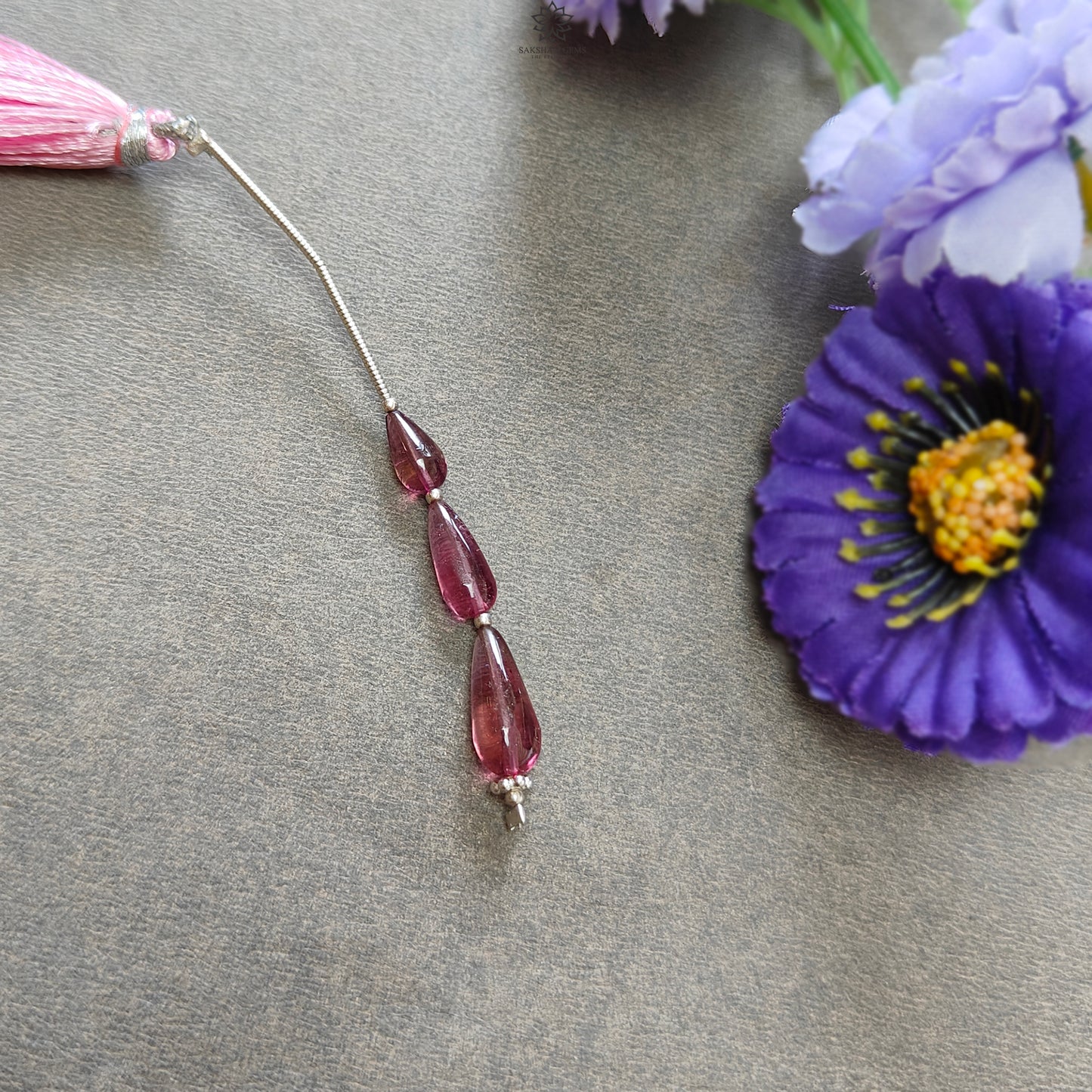 Rubellite Tourmaline Gemstone Loose Beads : 8.20cts Natural Untreated Tourmaline Plain Teardrops Nuggets 8mm - 13mm