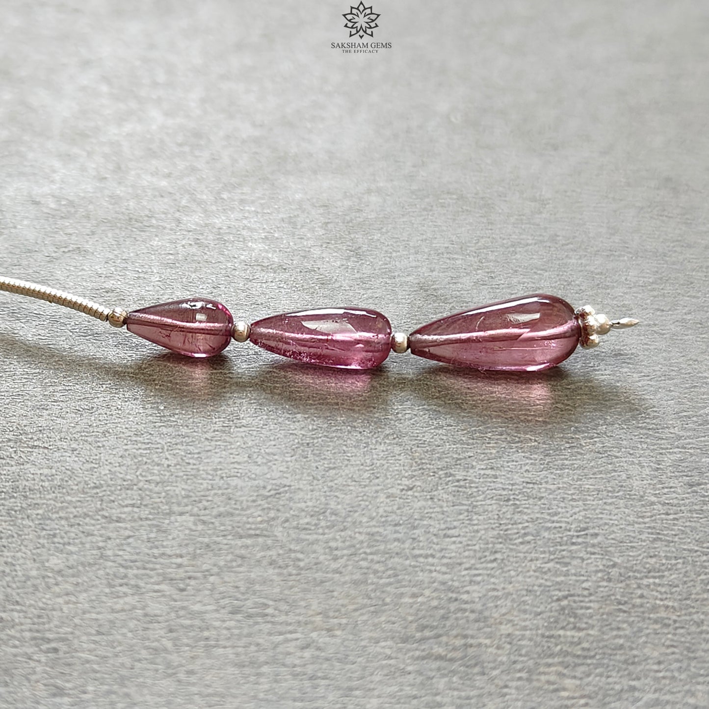 Rubellite Tourmaline Gemstone Loose Beads : 8.20cts Natural Untreated Tourmaline Plain Teardrops Nuggets 8mm - 13mm
