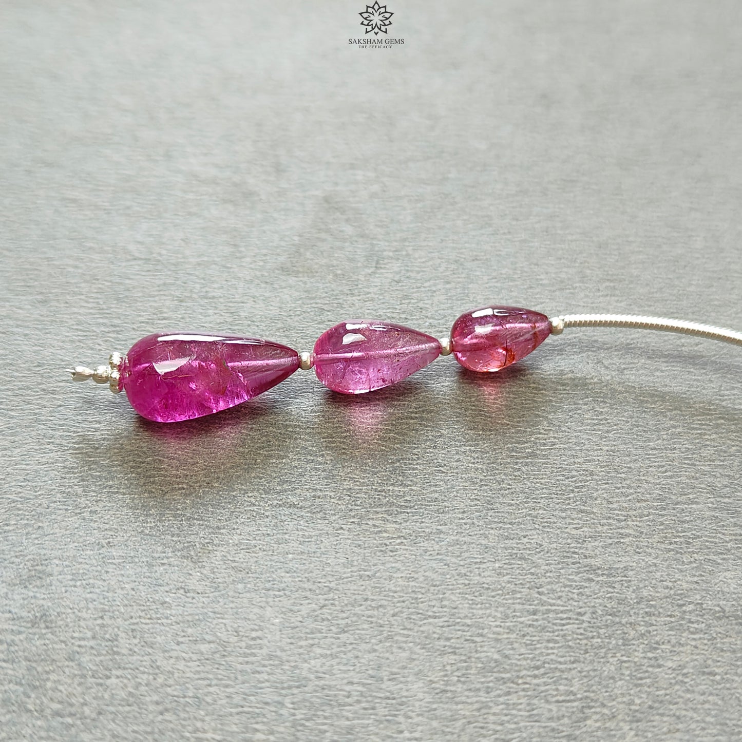 Rubellite Tourmaline Gemstone Loose Beads : 15.40cts Natural Untreated Tourmaline Plain Teardrops Nuggets 9mm - 15mm
