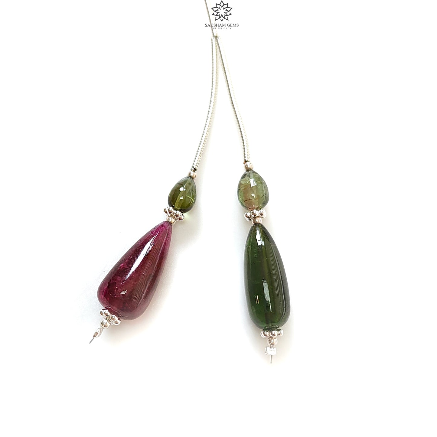 Watermelon Tourmaline Gemstone Loose Beads : 20.00cts Natural Multi Color Tourmaline Plain Teardrops Nuggets 7mm - 17mm