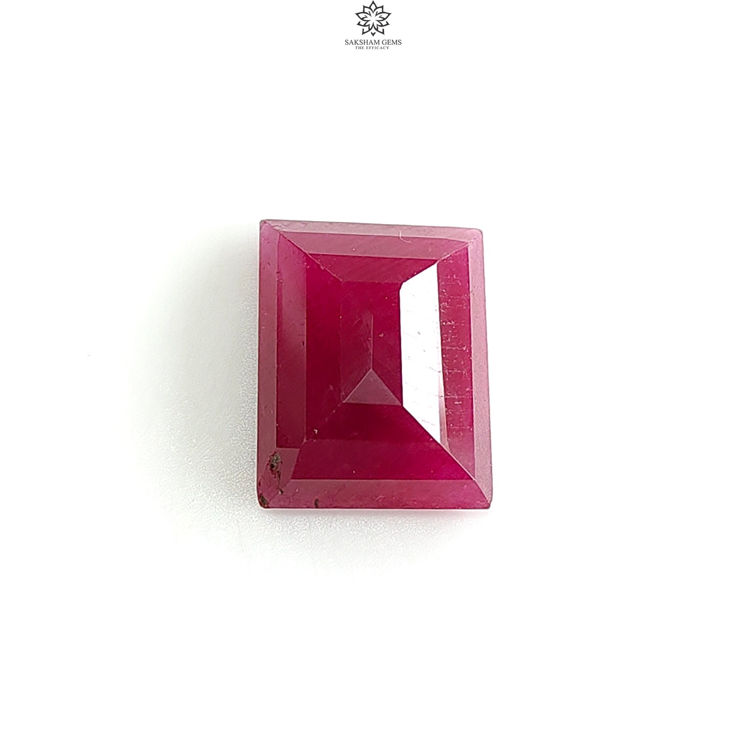 Ruby Gemstone Step Cut : 13.10cts Natural Untreated Unheated Red Ruby Baguette Shape 15*12mm 1pc