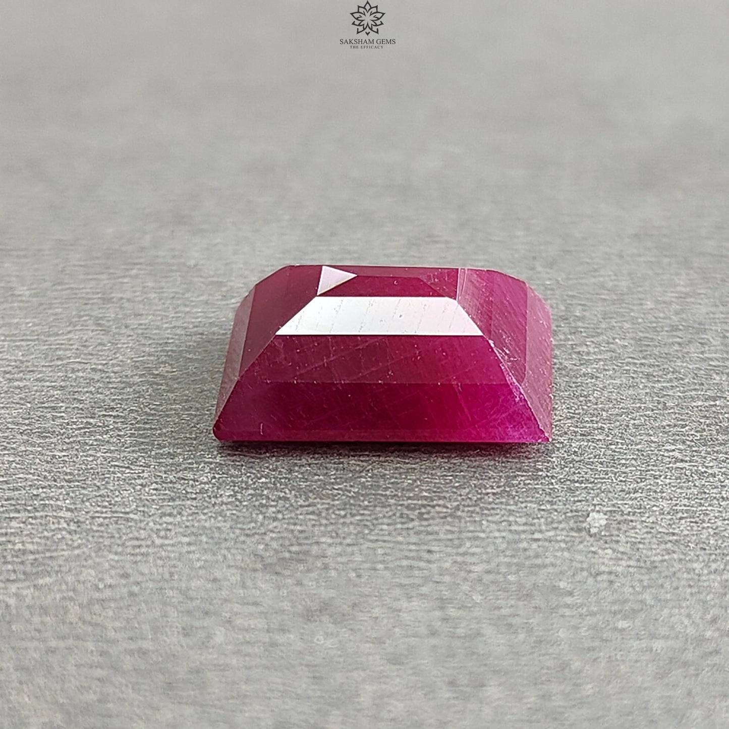 Ruby Gemstone Step Cut : 13.10cts Natural Untreated Unheated Red Ruby Baguette Shape 15*12mm 1pc