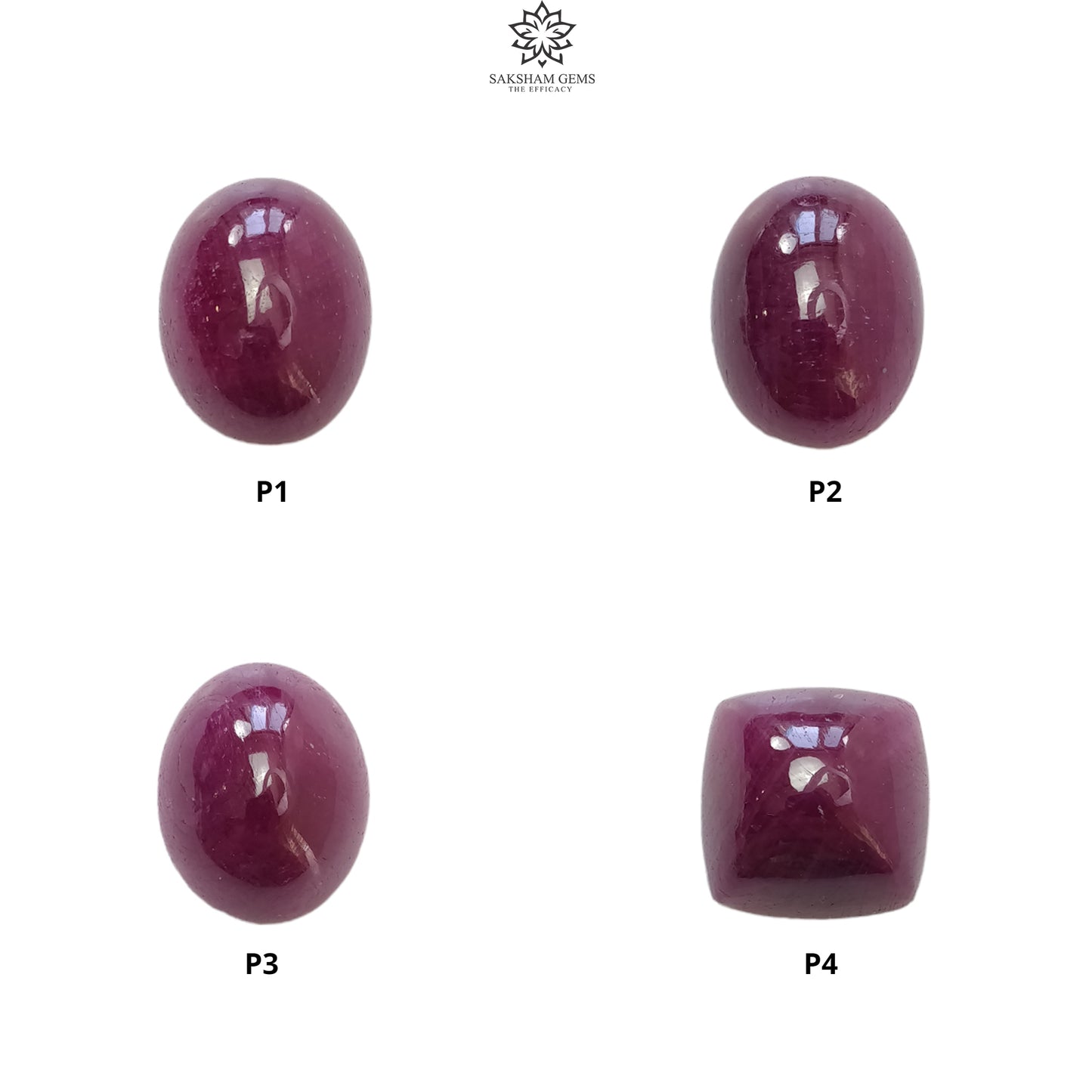 Ruby Gemstone Cabochon : Natural Untreated Unheated Red Ruby Oval & Cushion Shape