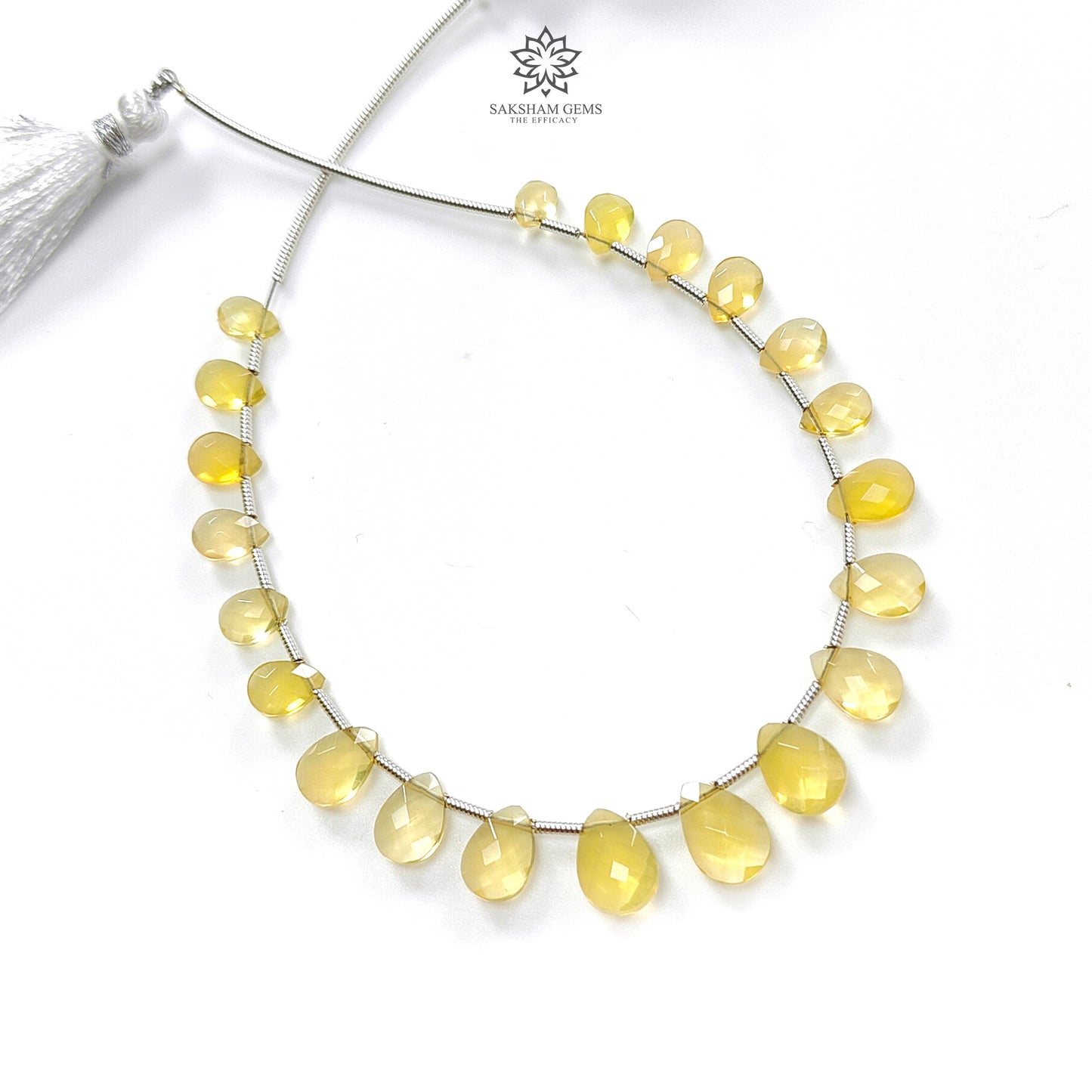 Yellow Opal Faceted Loose Beads: 18.00cts Natural Untreated Opal Gemstone Pear Shape Fancy Cut Beads For Jewelry 6*4mm - 10*8mm 1 Strand