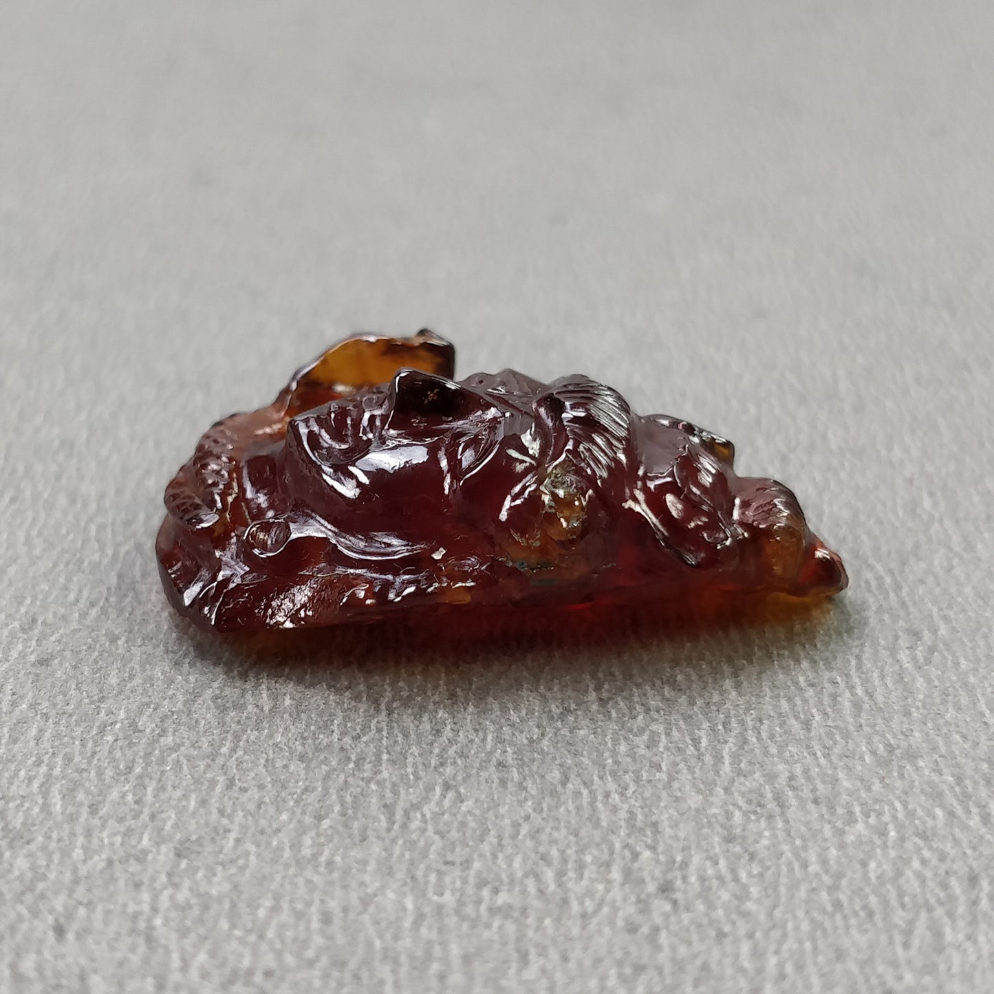 Cinnamon HESSONITE Garnet Gemstone Carving : 30.90cts Natural Untreated Hessonite Hand Carved LORD SHIVA 28*18mm (With Video)