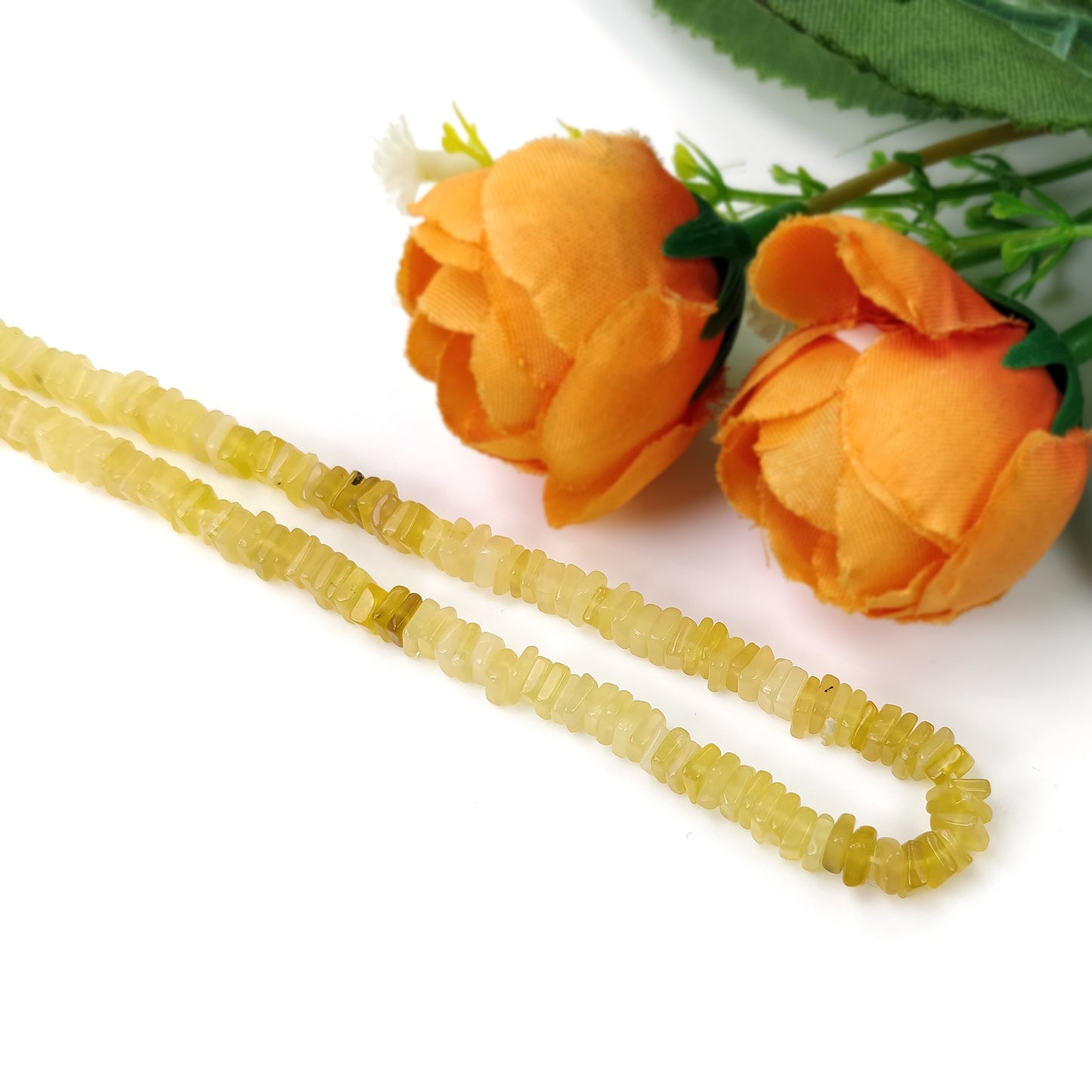 OPAL Gemstone Loose BEADS : Natural Untreated Yellow Opal Gemstone Loose Square Heishe Statement Beads 17"
