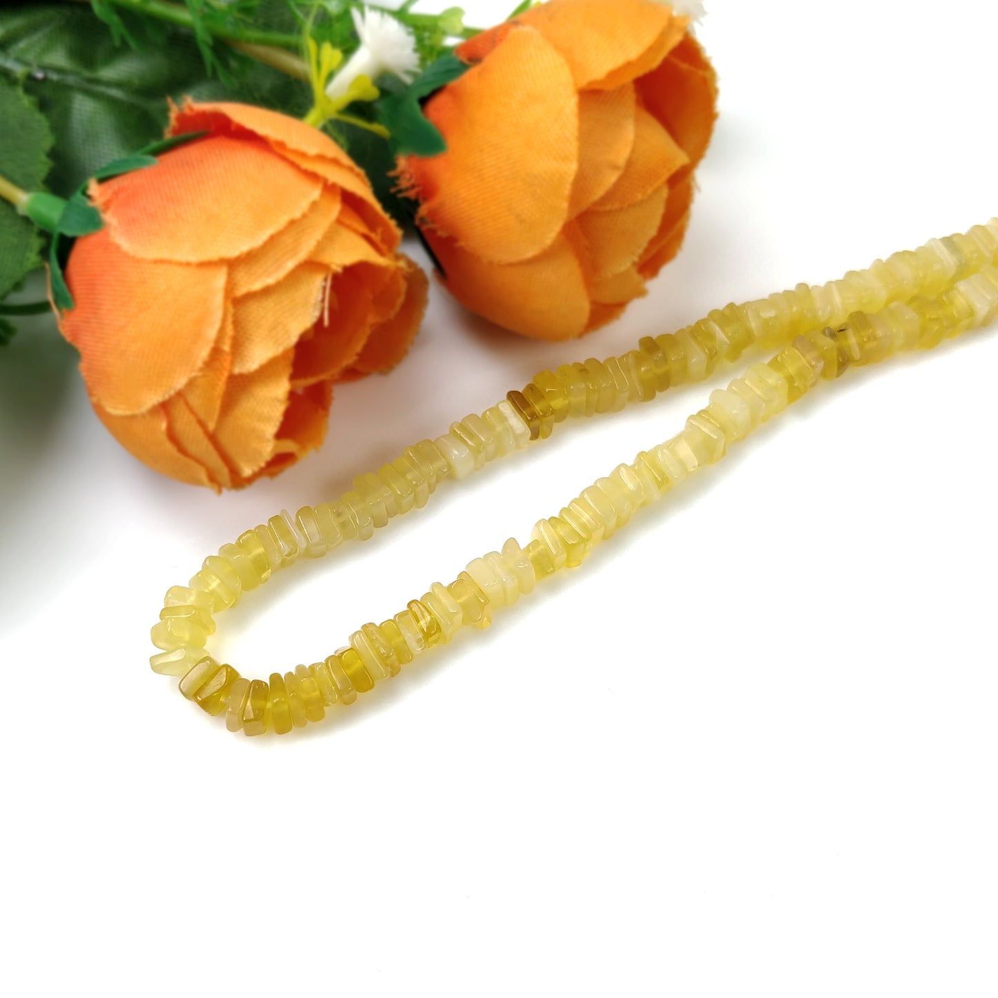 OPAL Gemstone Loose BEADS : Natural Untreated Yellow Opal Gemstone Loose Square Heishe Statement Beads 17"