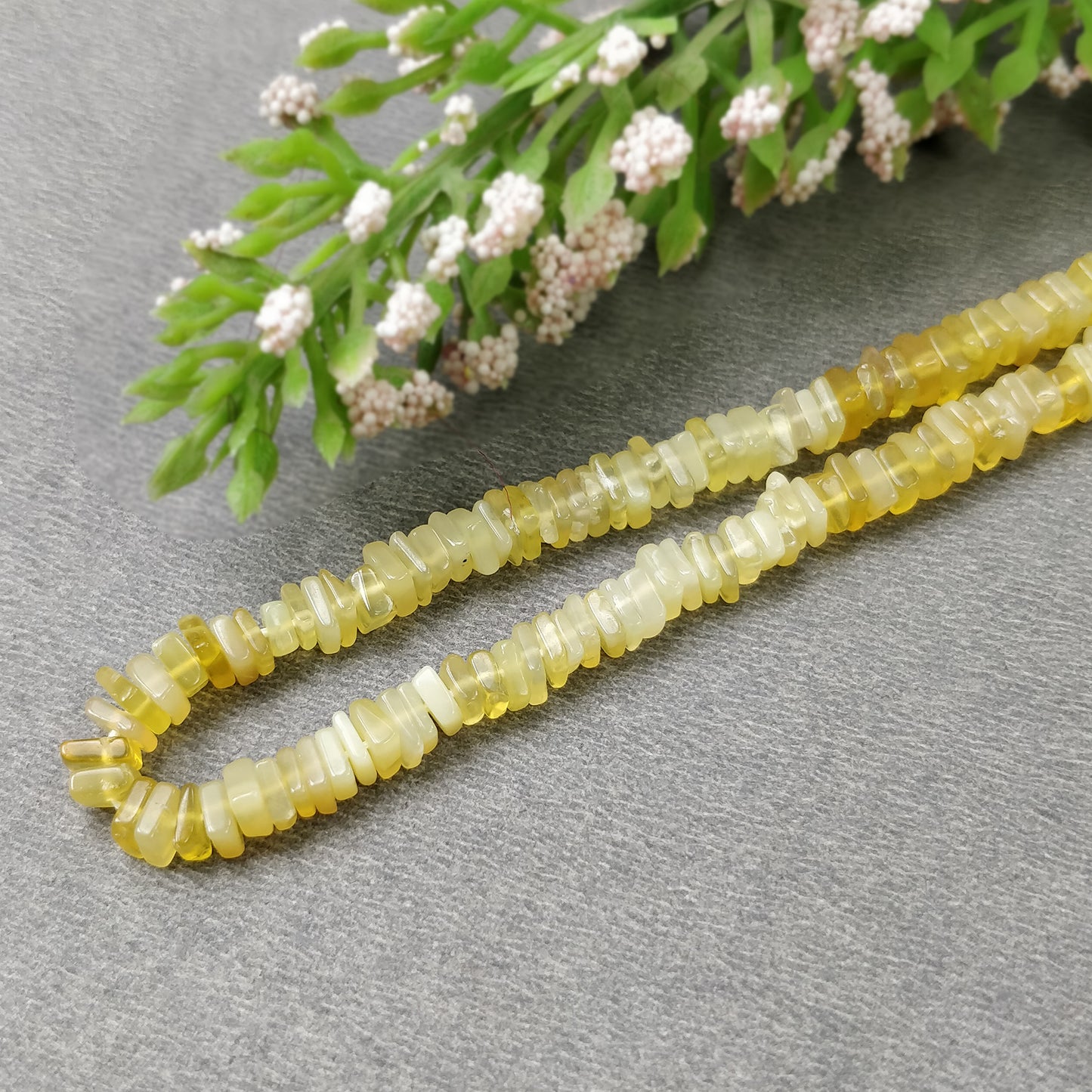 OPAL Gemstone Loose BEADS : Natural Untreated Yellow Opal Gemstone Loose Square Heishe Statement Beads 17"