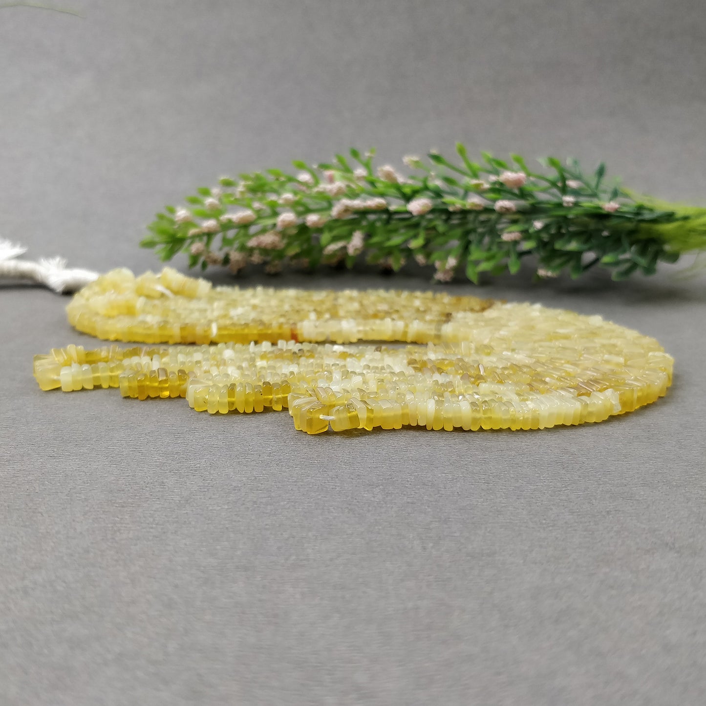 OPAL Gemstone Loose BEADS : Natural Untreated Yellow Opal Gemstone Loose Square Heishe Statement Beads 17"