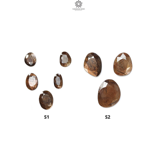 Golden Brown Chocolate Sapphire Gemstone Faceted Cut: Natural Untreated Unheated Sapphire Fancy Shape 3pcs, 5pcs Set for Jewelry