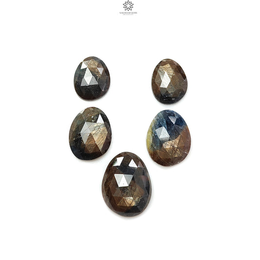Golden Brown Sapphire Rose Cut Slices