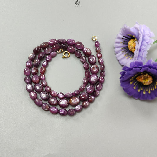 Pink Sapphire Beads Necklace