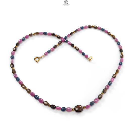 Multi Sapphire Beads Necklace