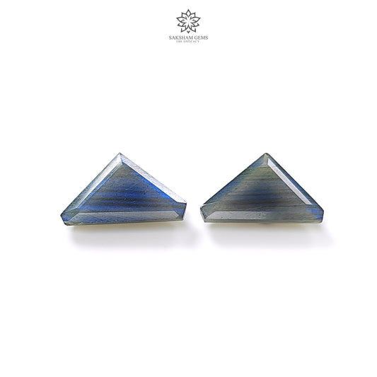 Labradorite Cabochon Fancy Cut: 13.10cts Natural Untreated Unheated Blue Labradorite Uneven 13*21mm Pair For Jewelry