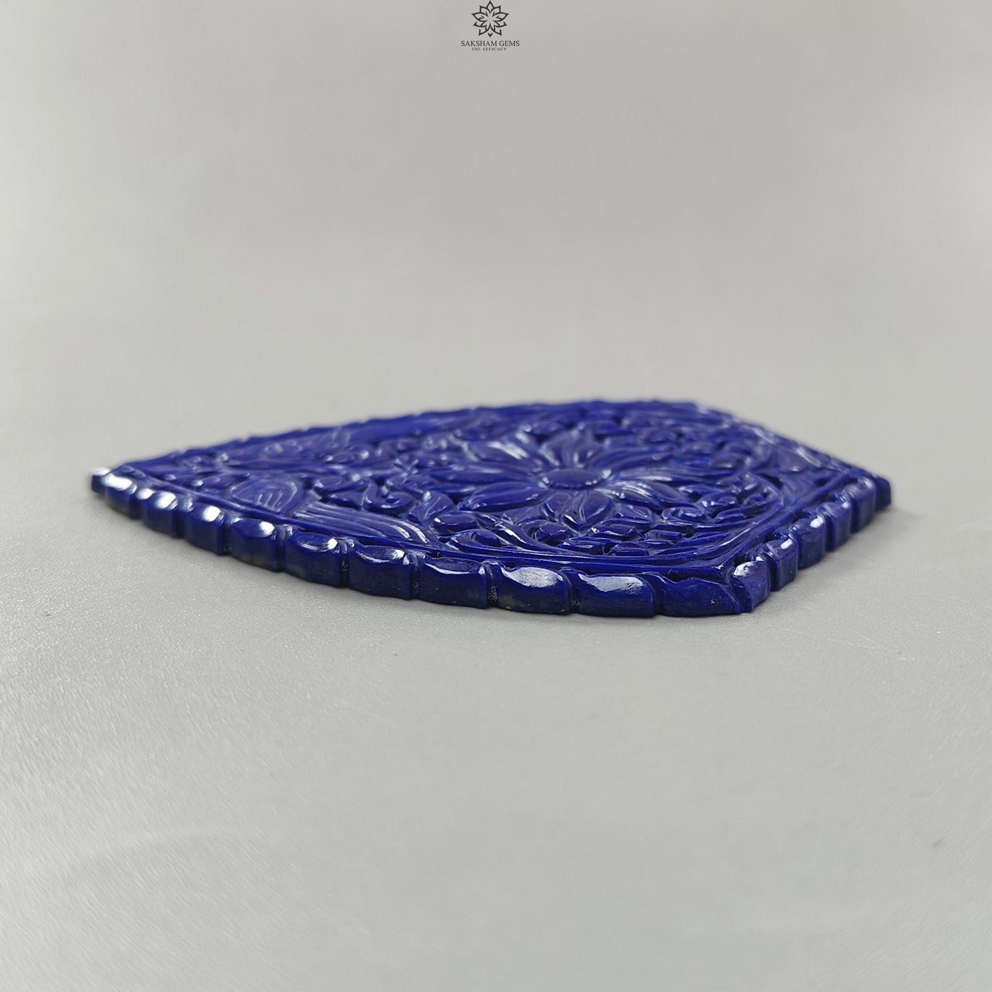 141.00cts Untreated Lapis Lazuli Hand Carved Fancy Shape 80*58mm