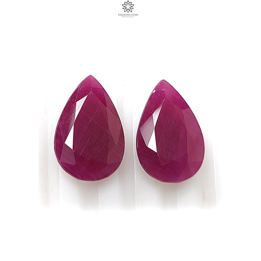 Ruby Pear Faceted Cut