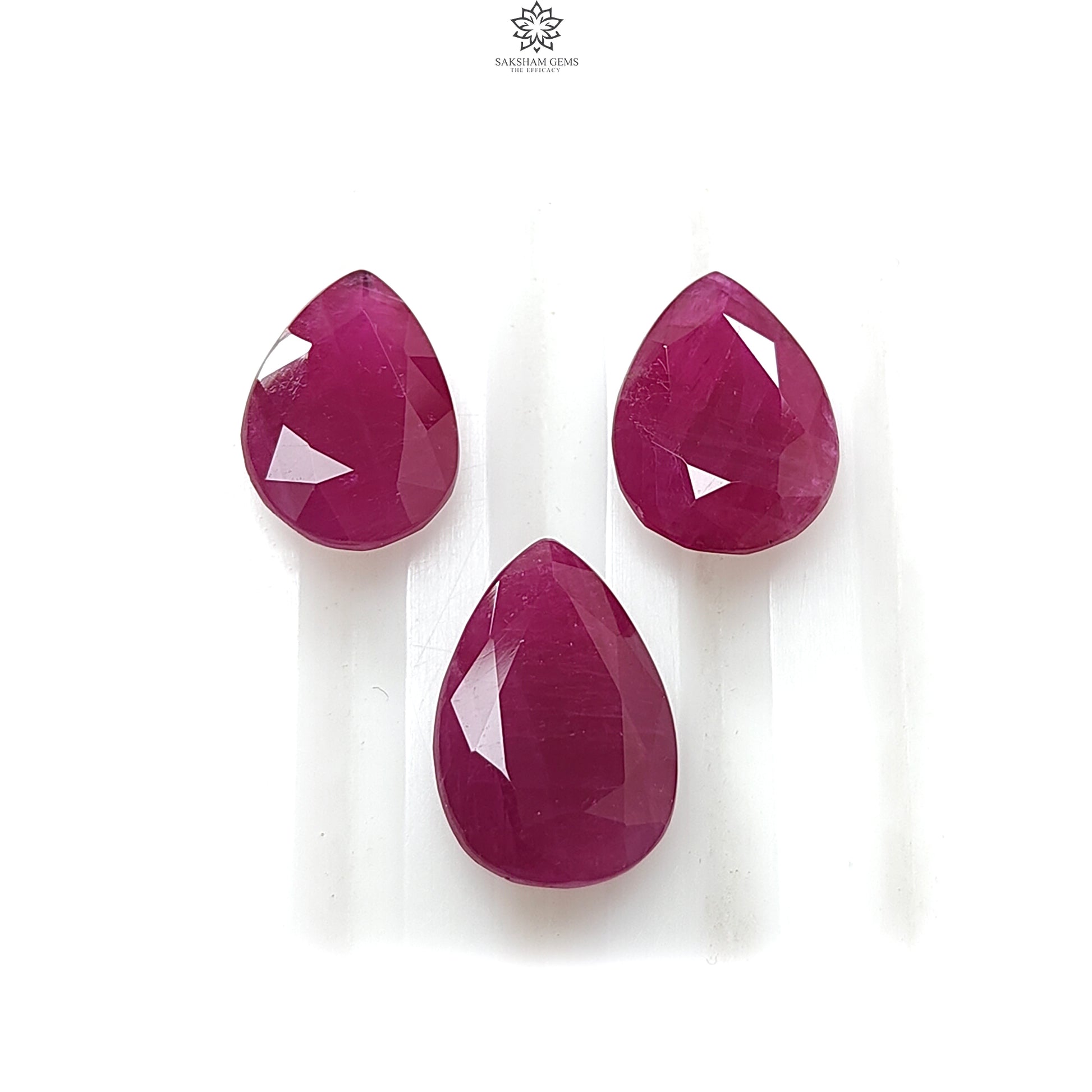 Ruby Pear Faceted Cut