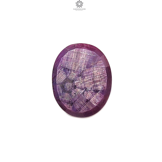 Ruby Trapiche Gemstone Flat Slice: 14.80cts Natural Untreated Unheated Purple Ruby Oval Shape 20*16mm 1pc for Jewelry July Birthstone
