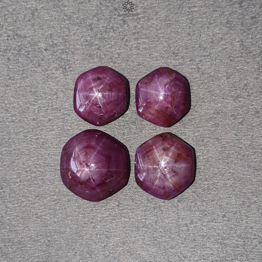 Star Ruby Hexagon Cabochon