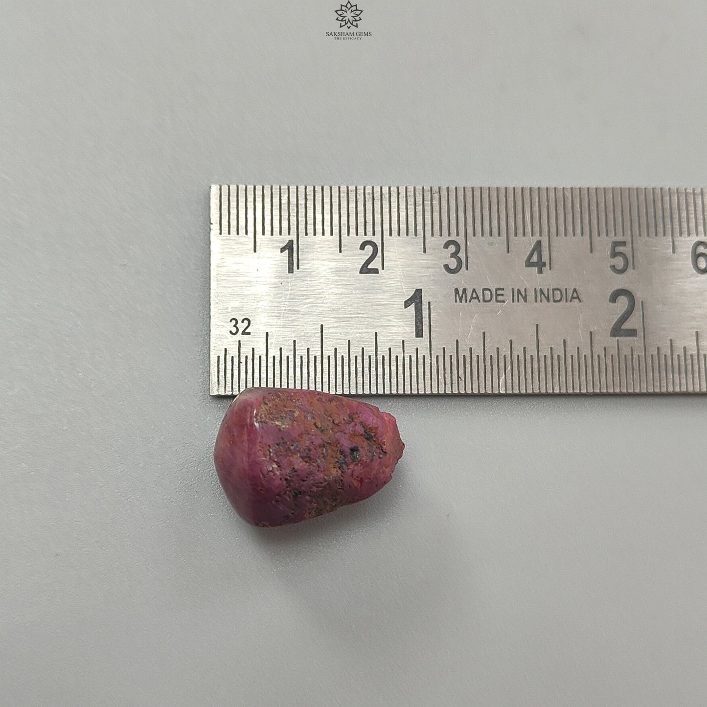 Star Ruby Gemstone Wand Specimen: 44.40cts Natural Untreated 6Ray Star Ruby Hexagon Shape Healing Crystal 21*16mm 1pc July Birthstone
