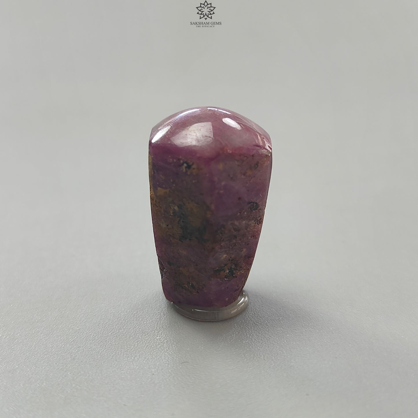 Star Ruby Gemstone Wand Specimen: 62.60cts Natural Untreated 6Ray Star Ruby Hexagon Shape Healing Crystal 24*16mm 1pc July Birthstone