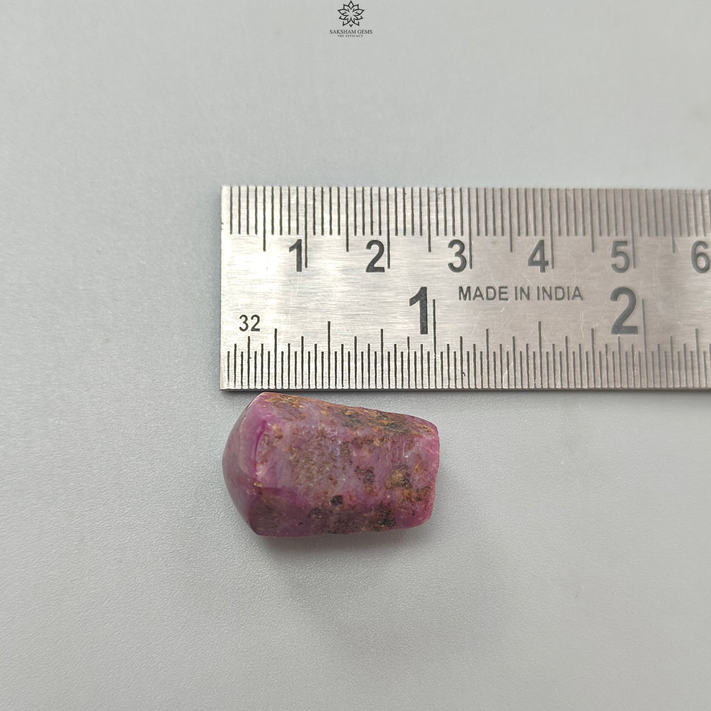 Star Ruby Gemstone Wand Specimen: 62.60cts Natural Untreated 6Ray Star Ruby Hexagon Shape Healing Crystal 24*16mm 1pc July Birthstone