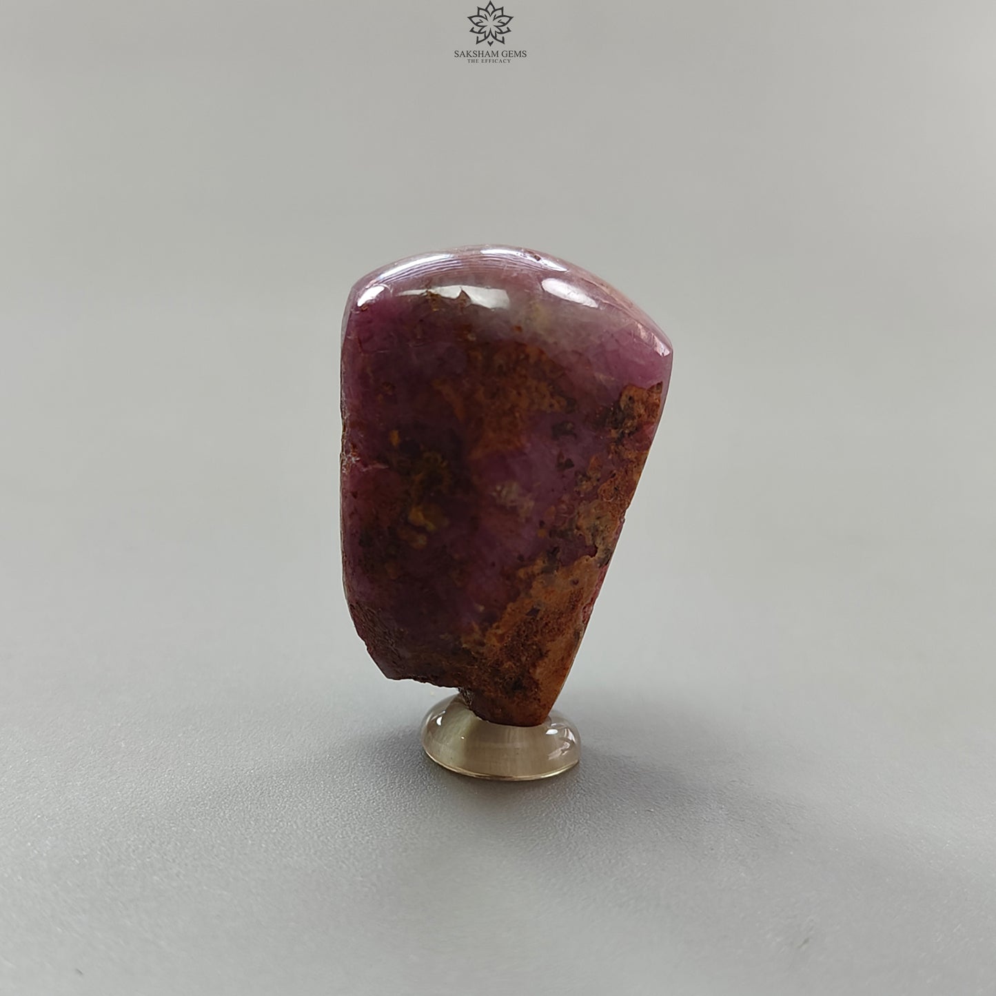 Star Ruby Gemstone Wand Specimen: 95.80cts Natural Untreated 6Ray Star Ruby Hexagon Shape Healing Crystal 29*20mm 1pc July Birthstone