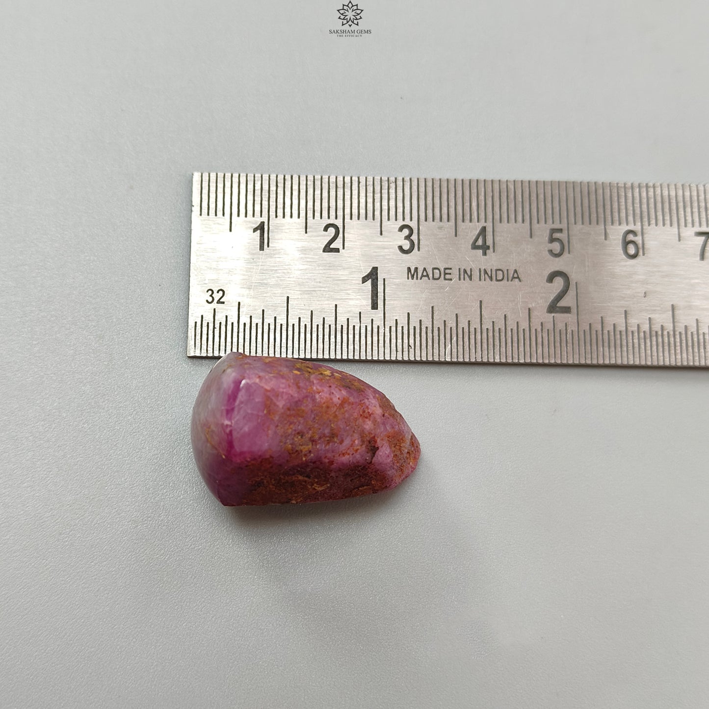 Star Ruby Gemstone Wand Specimen: 95.80cts Natural Untreated 6Ray Star Ruby Hexagon Shape Healing Crystal 29*20mm 1pc July Birthstone