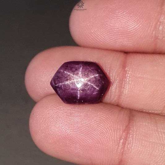 Star Ruby Hexagon Cabochon