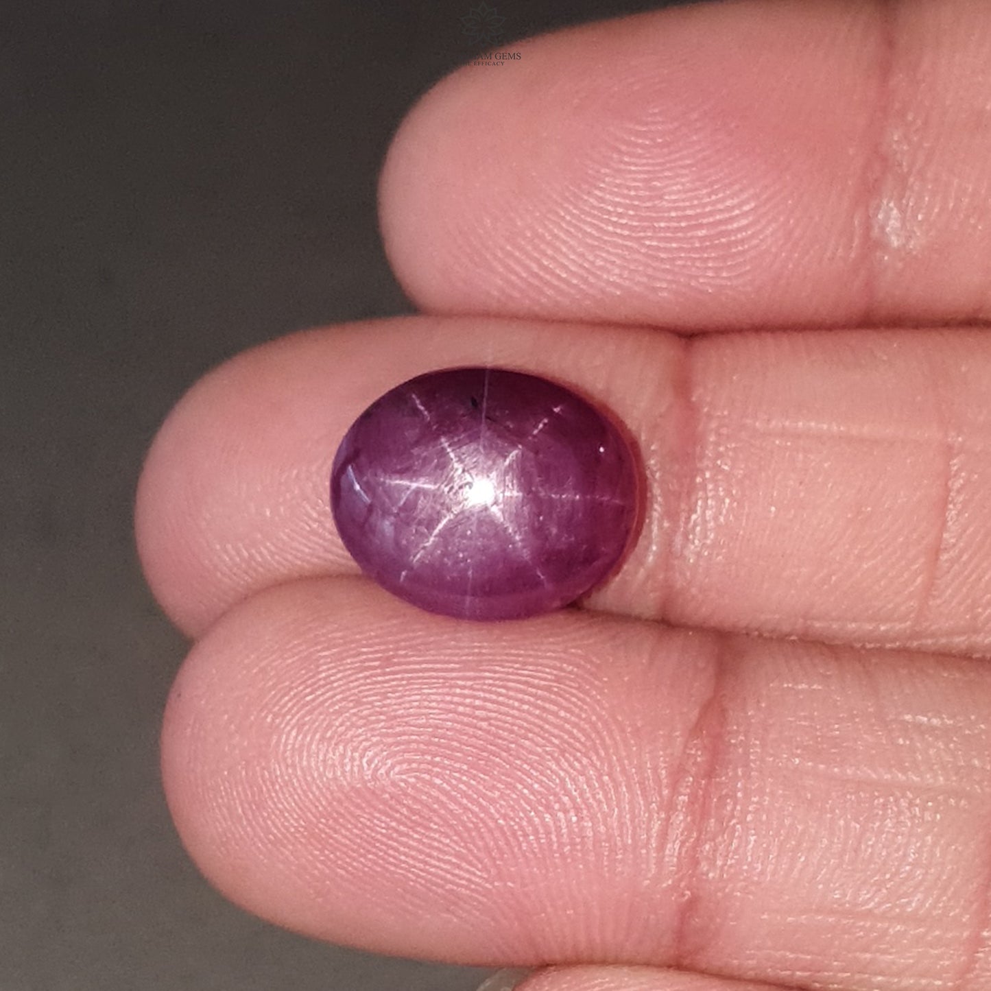 Star Ruby Gemstone Cabochon: Natural Untreated Unheated Red 6Ray Star Ruby Oval Shape 13*11mm 1pc for Jewelry July Birthstone
