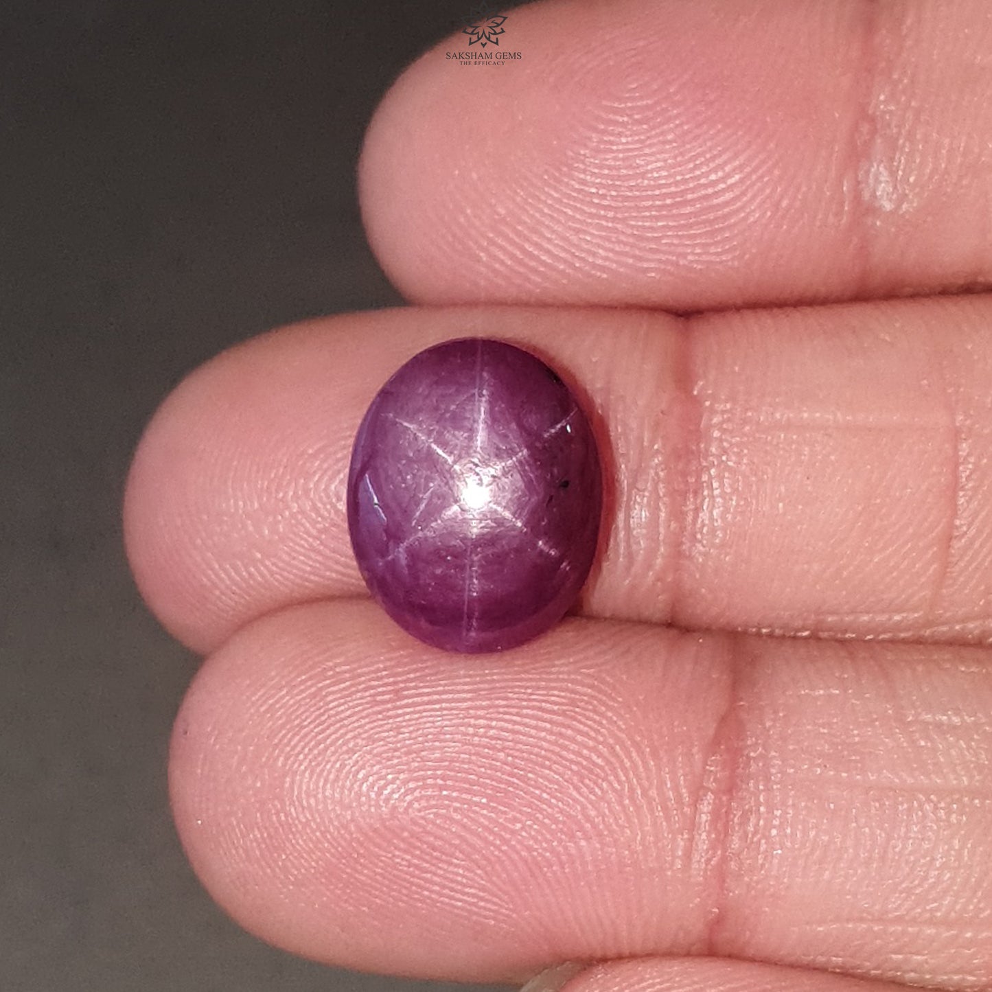 Star Ruby Gemstone Cabochon: Natural Untreated Unheated Red 6Ray Star Ruby Oval Shape 13*11mm 1pc for Jewelry July Birthstone