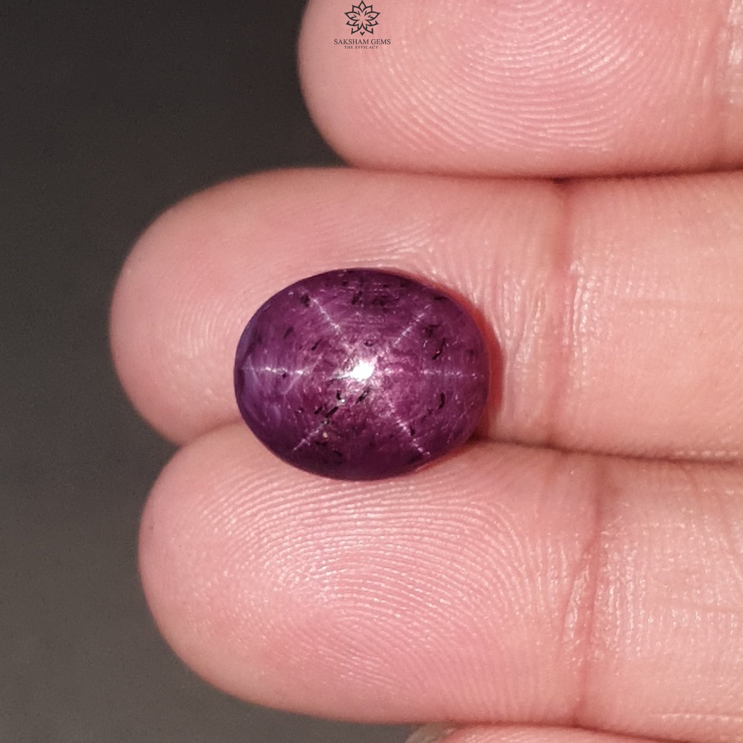 Star Ruby Gemstone Cabochon: Natural Untreated Unheated Red 6Ray Star Ruby Oval Shape 13*11mm 1pc for Jewelry July Birthstone